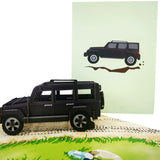 Jeep 4x4 Off Road Car in Black Pop Up Card UK
