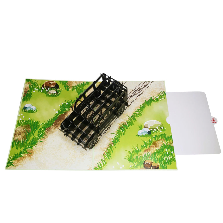 Jeep 4x4 Off Road Car in Black Pop Up Card UK