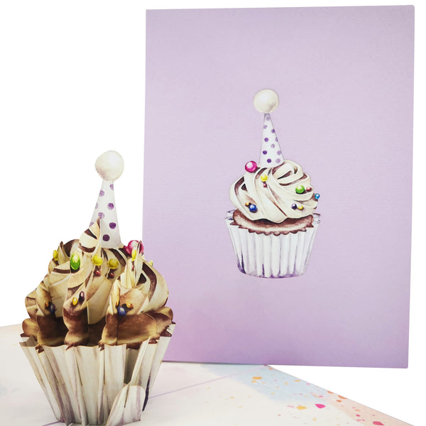 White Chocolate Birthday Cupcake Pop-Up Card