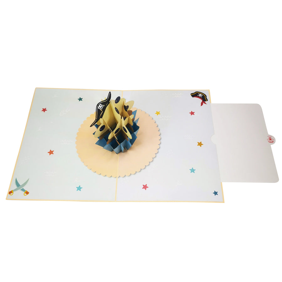 Pirate Birthday Cupcake 3D Pop Up Card UK