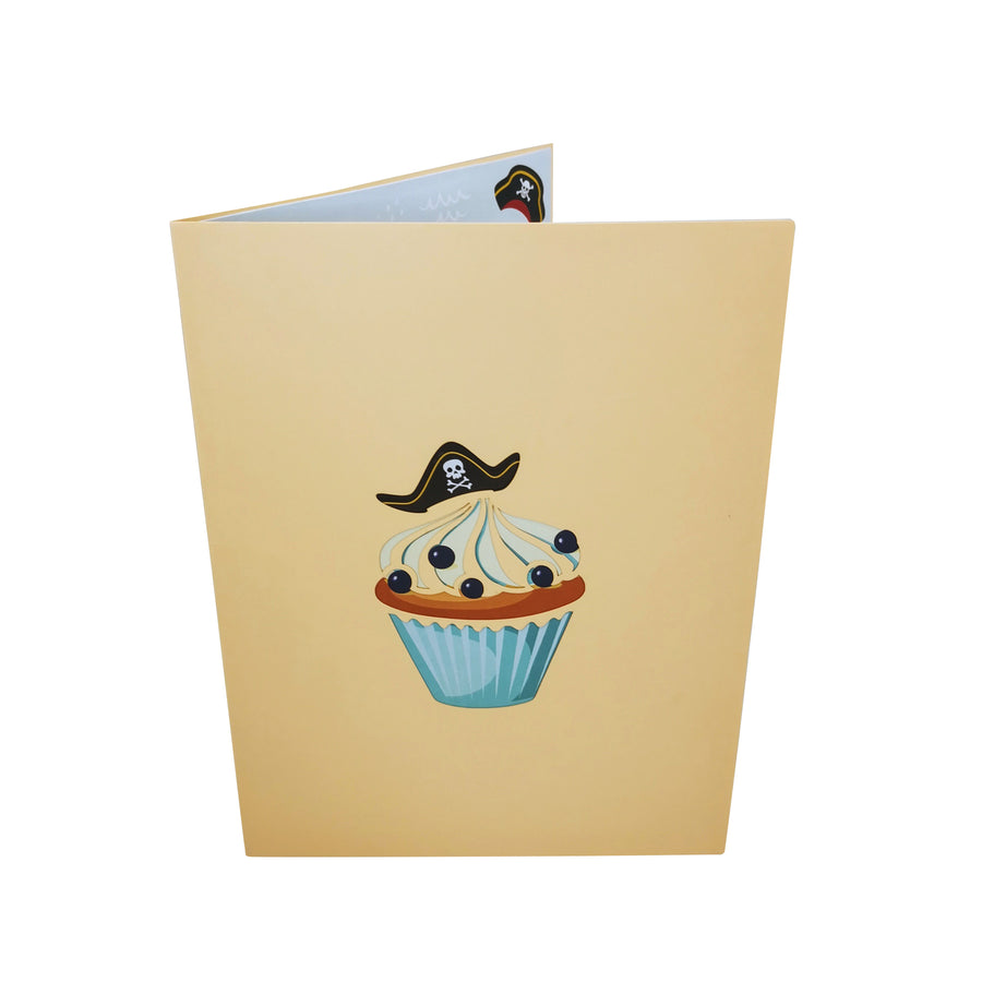 Pirate Birthday Cupcake 3D Pop Up Card UK