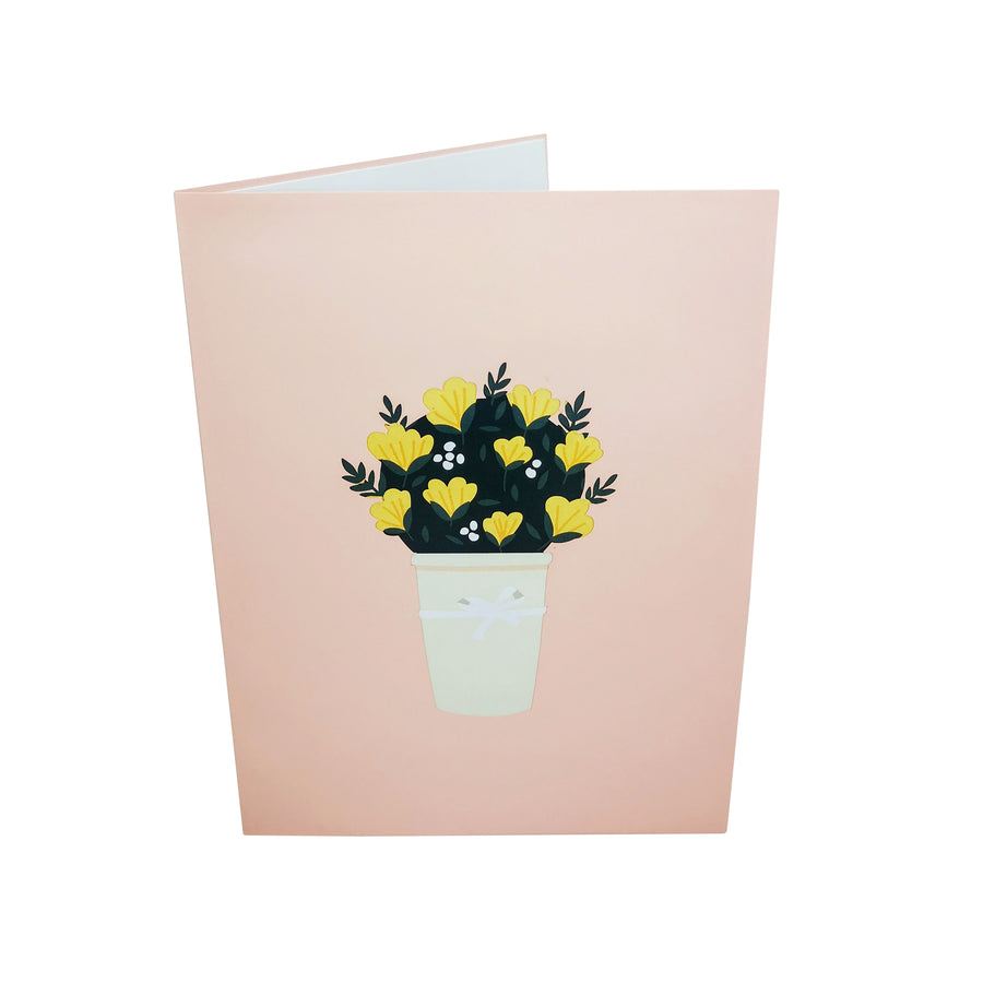 Teddy Bear & Yellow Flowers  3D Pop Up Card UK