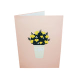Teddy Bear & Yellow Flowers  3D Pop Up Card UK