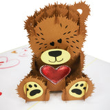 Teddy Bear & Love Heart 3D Pop Up Card UK