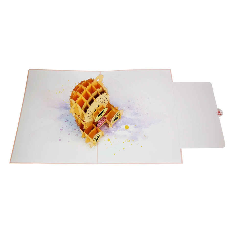 Teddy Bear & Strawberry Cake 3D Pop Up Card UK