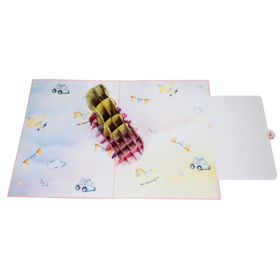 Sleeping Teddy Bear 3D Pop Up Card UK