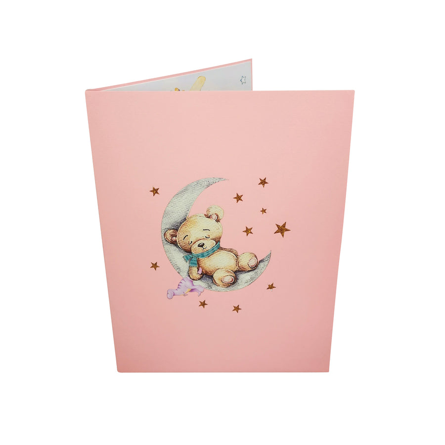 Sleeping Teddy Bear 3D Pop Up Card UK
