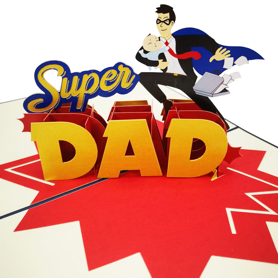 Super Dad 3D Pop Up Card UK