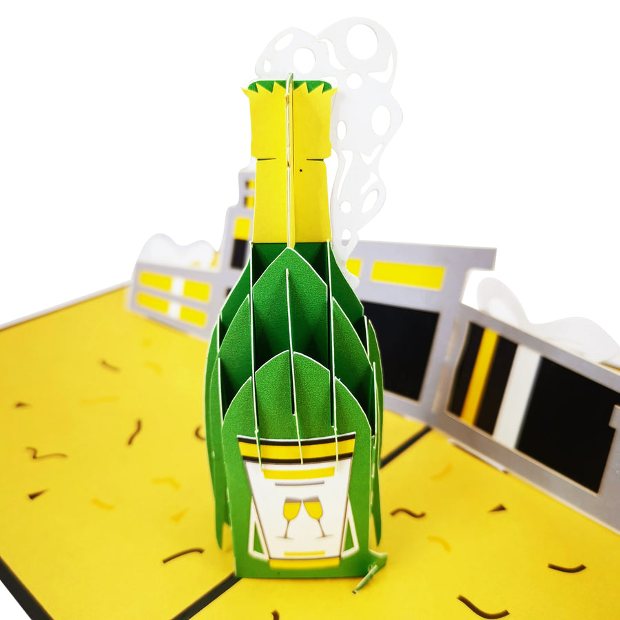 Champagne & Presents 3D Pop Up Card UK