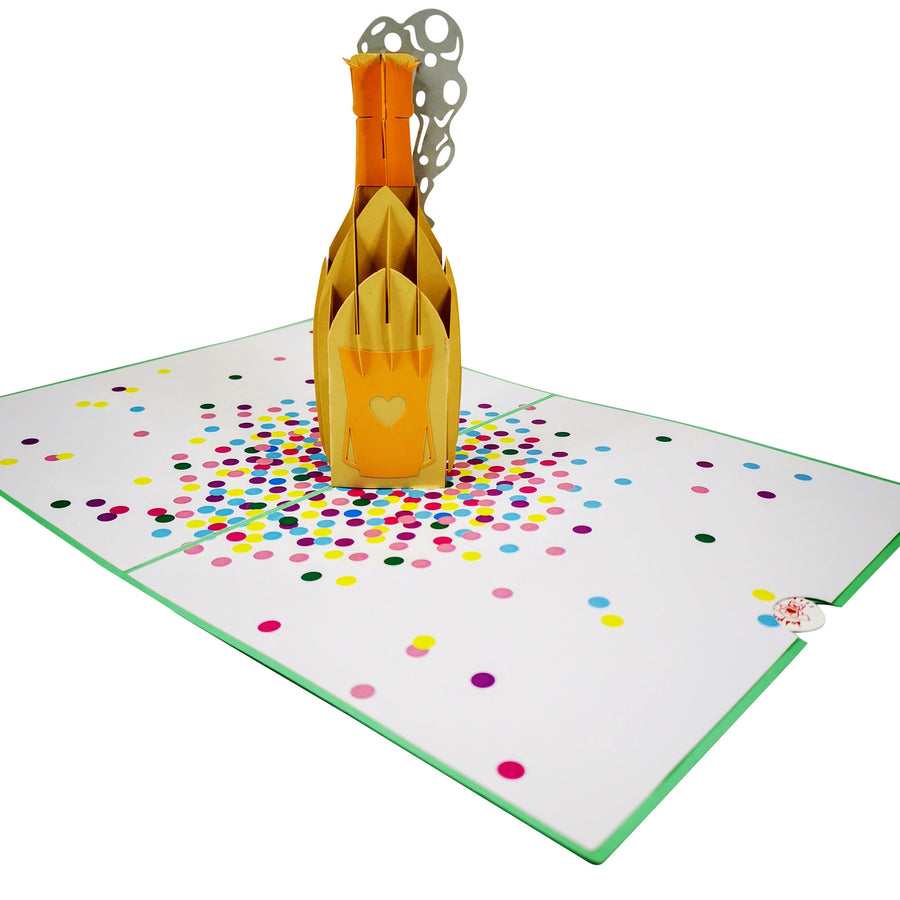 Champagne Bubbles 3D Pop Up Card UK
