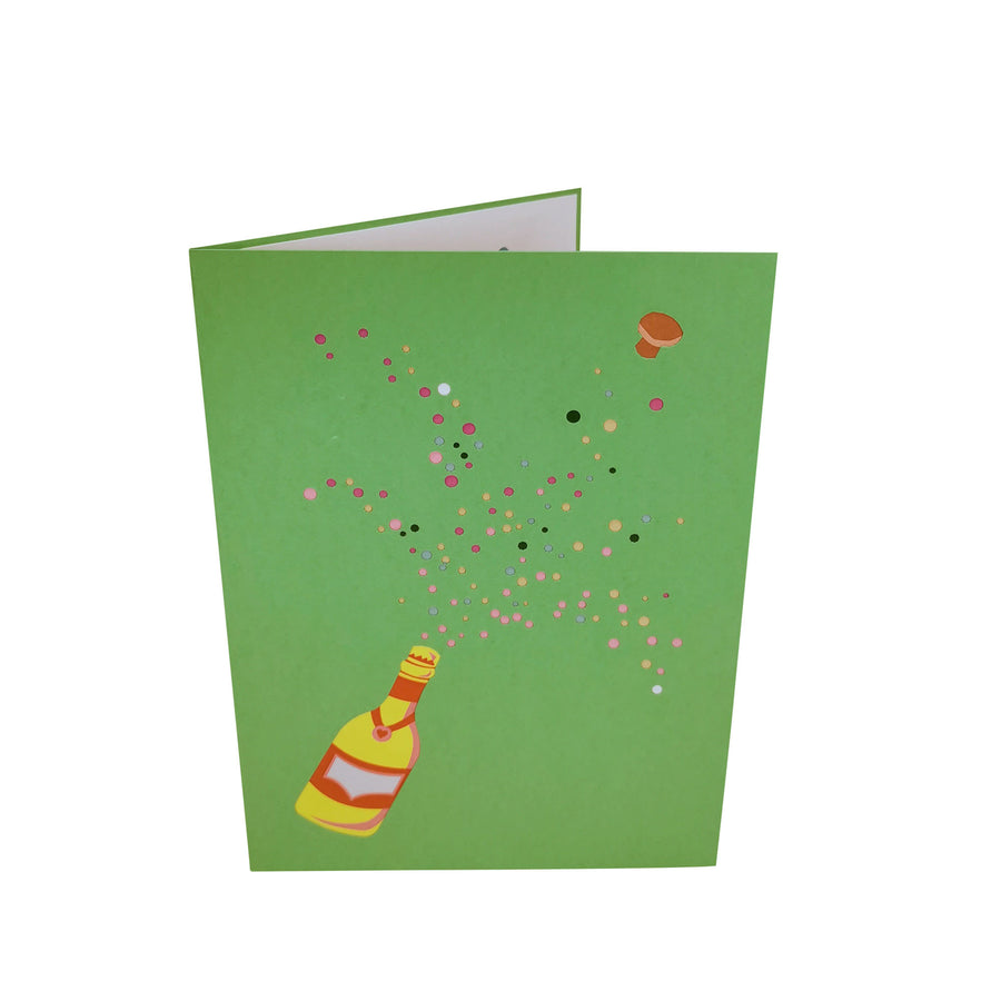 Champagne Bubbles 3D Pop Up Card UK