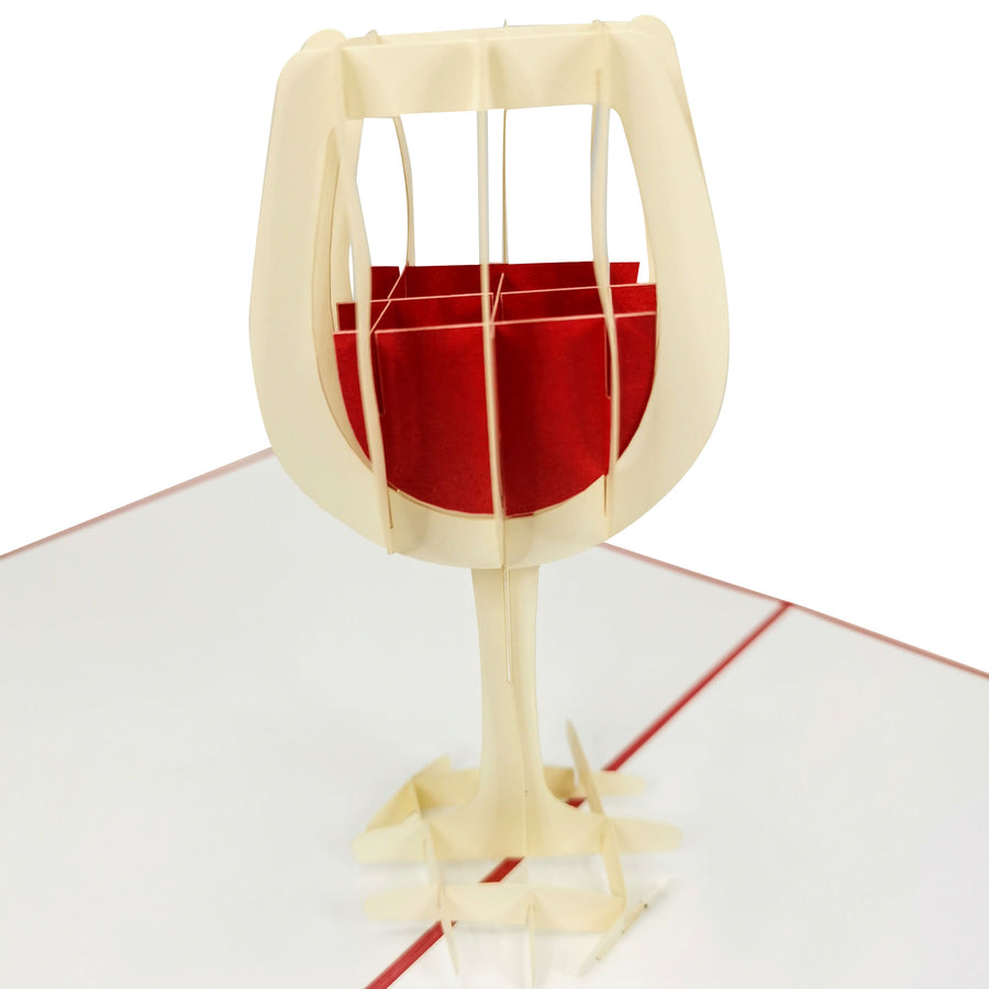 Glass of Red Wine 3D Pop Up Card UK