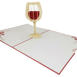 Glass of Red Wine 3D Pop Up Card UK