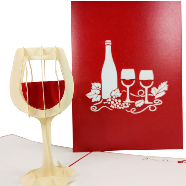 Glass of Red Wine Pop-Up Card
