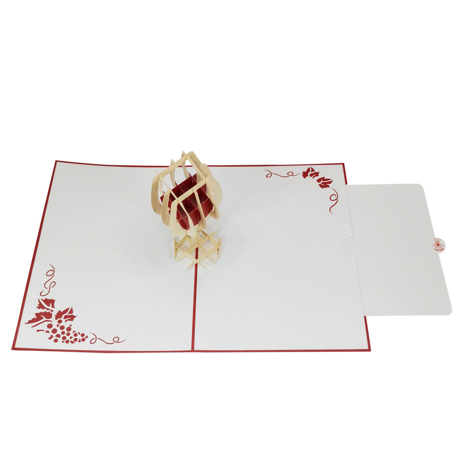Glass of Red Wine 3D Pop Up Card UK