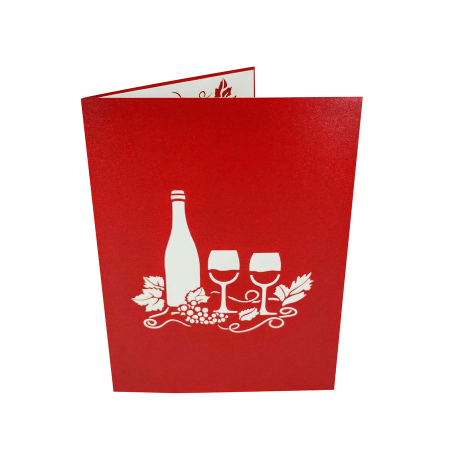 Glass of Red Wine 3D Pop Up Card UK