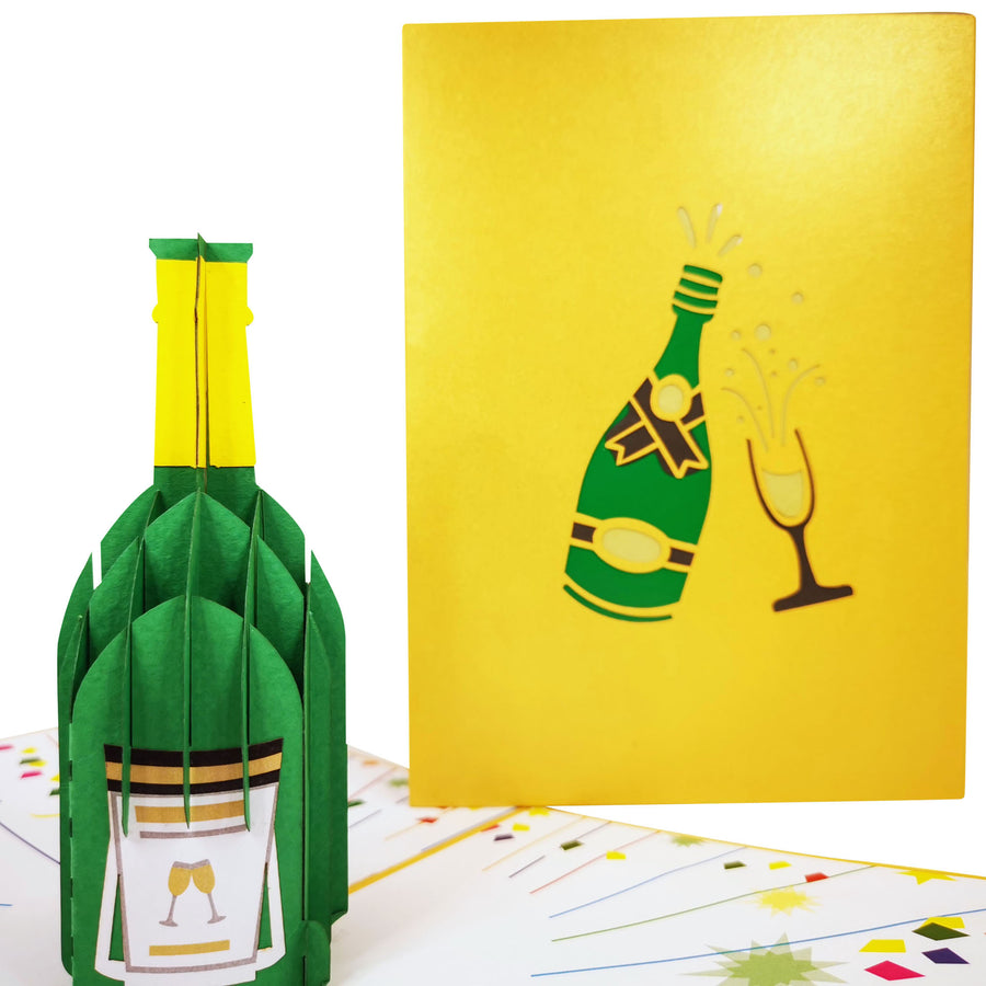 Champagne Celebration 3D Pop Up Card UK
