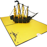 Golden Sail Ship 3D Pop Up Card UK