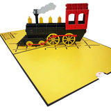 Golden Choo Choo Train 3D Pop Up Card UK