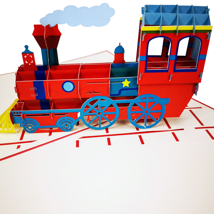 Red Choo Choo Train 3D Pop Up Card UK