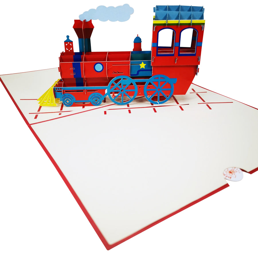 Red Choo Choo Train 3D Pop Up Card UK
