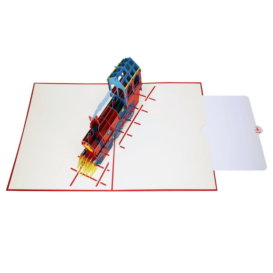 Red Choo Choo Train 3D Pop Up Card UK