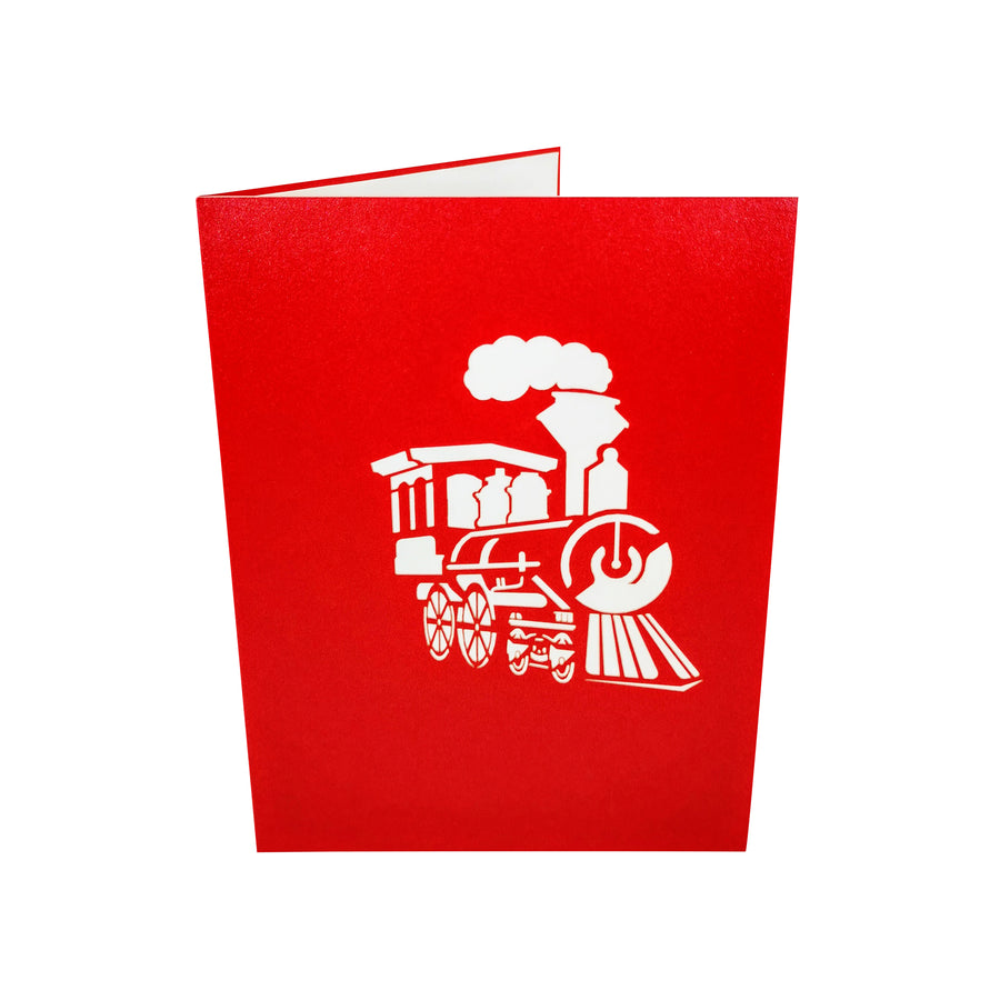 Red Choo Choo Train 3D Pop Up Card UK