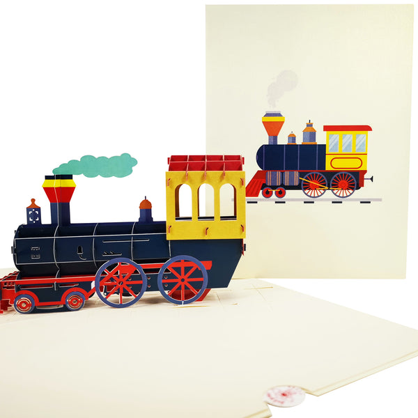 Colourful Choo Choo Train Pop-Up Card