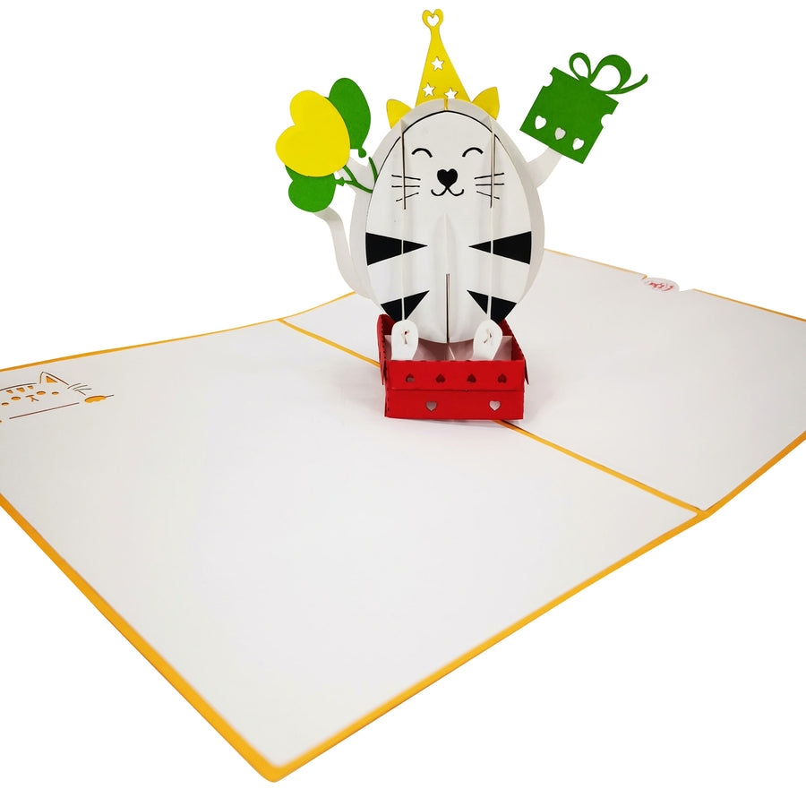 Birthday Kitten 3D Pop Up Card UK