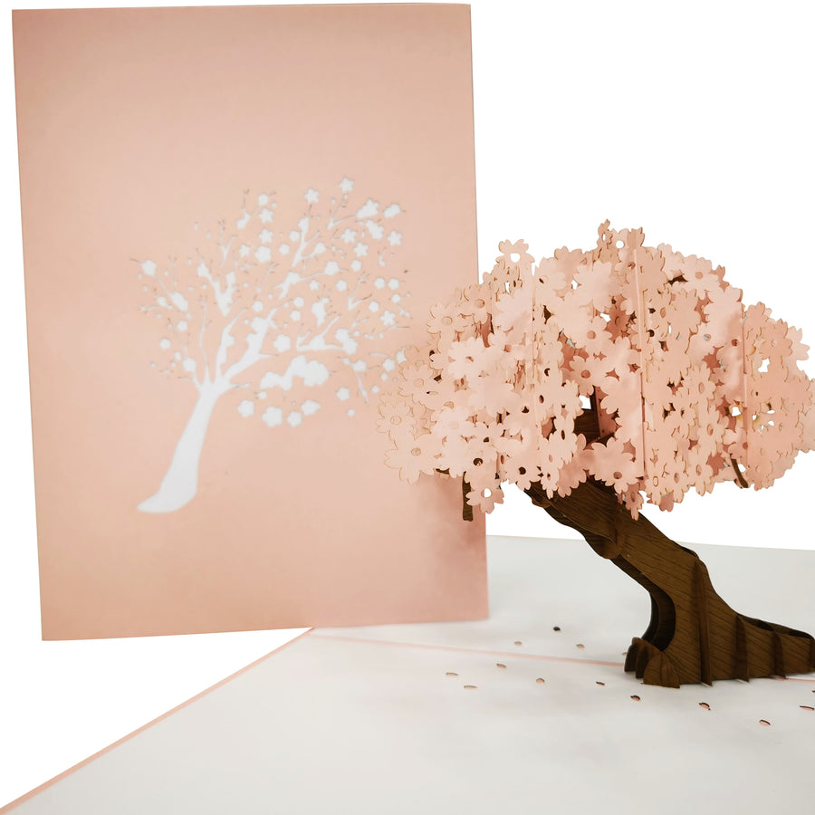 Pink Cherry Blossom Tree 3D Pop Up Card UK