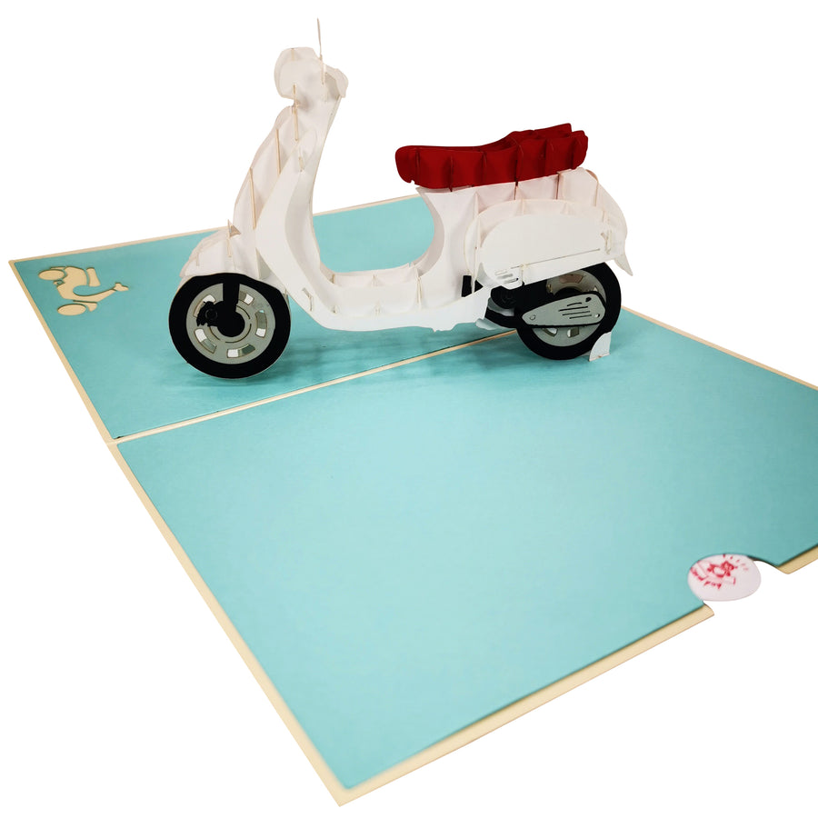 Vespa Scooter Motorbike 3D Pop Up Card UK