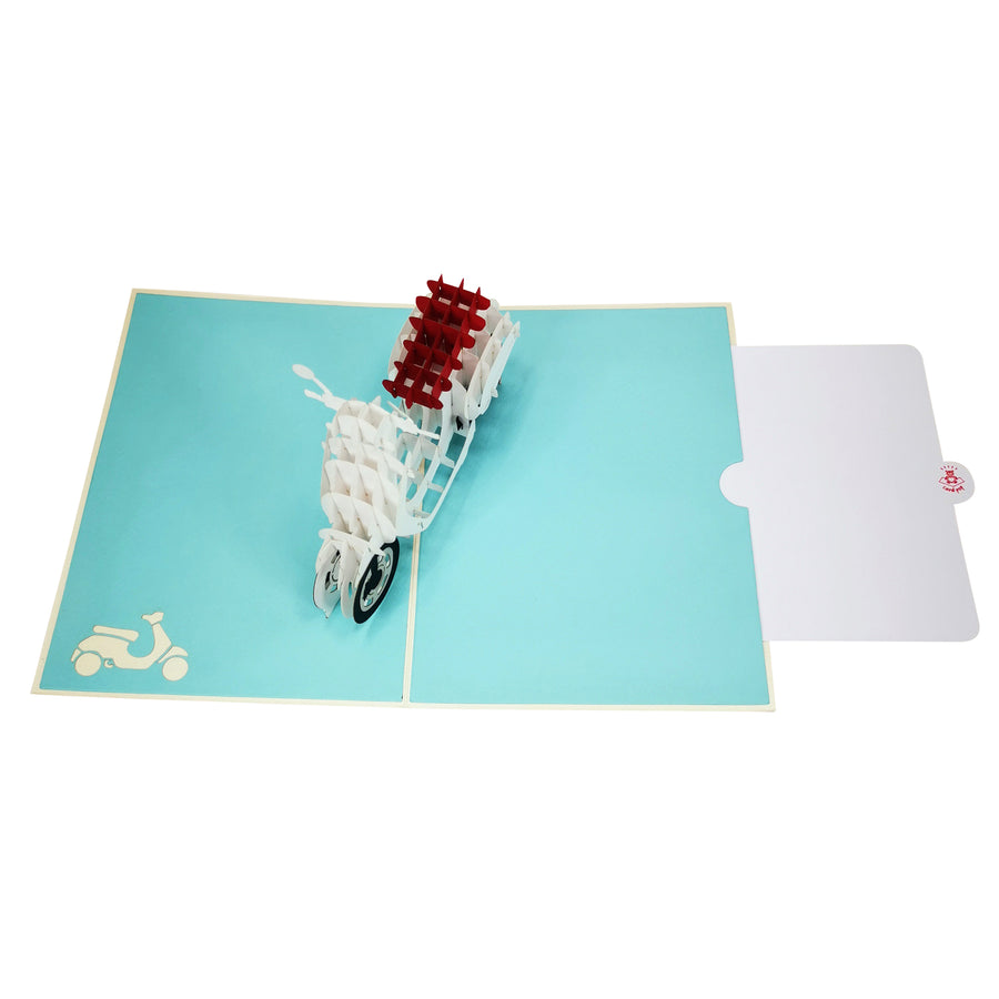 Vespa Scooter Motorbike 3D Pop Up Card UK
