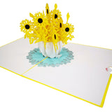 Sunflower Vase 3D Pop Up Card UK
