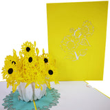Sunflower Vase 3D Pop Up Card UK
