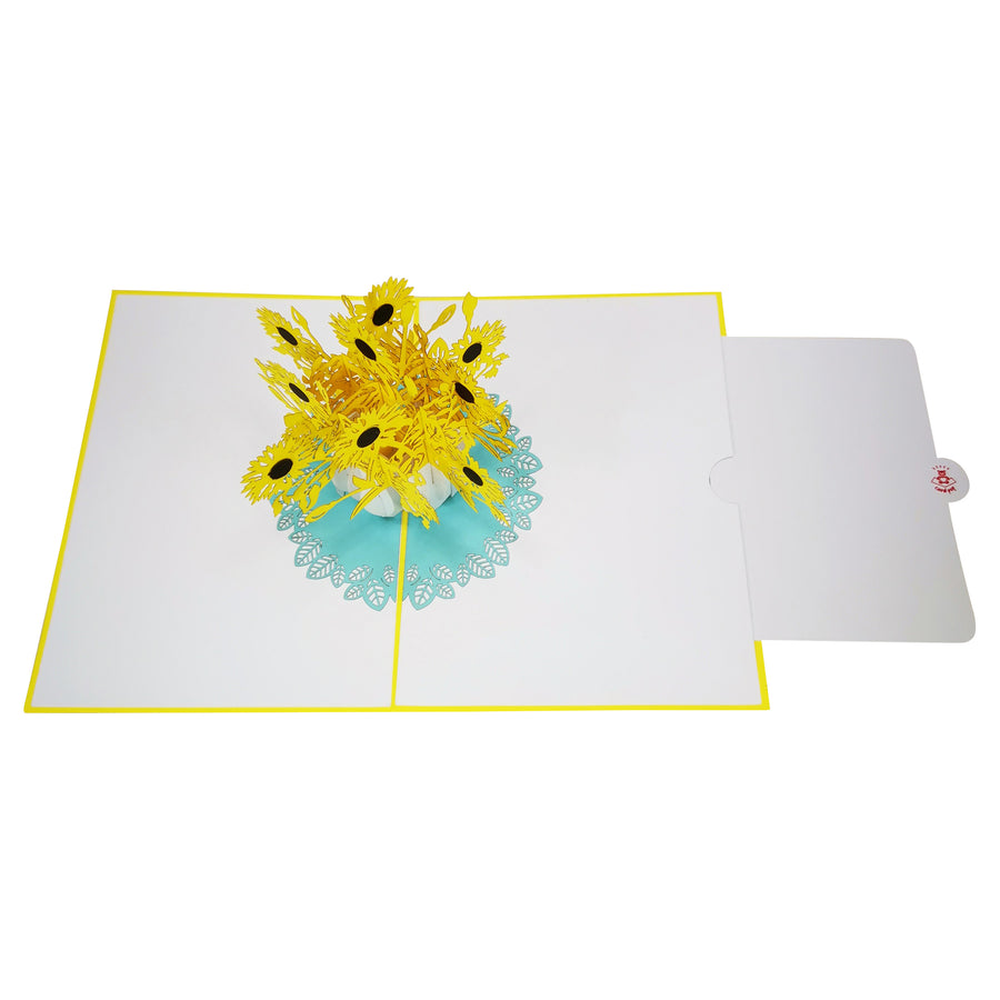 Sunflower Vase 3D Pop Up Card UK