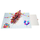 Red Glitter Happy Birthday 3D Pop Up Card UK