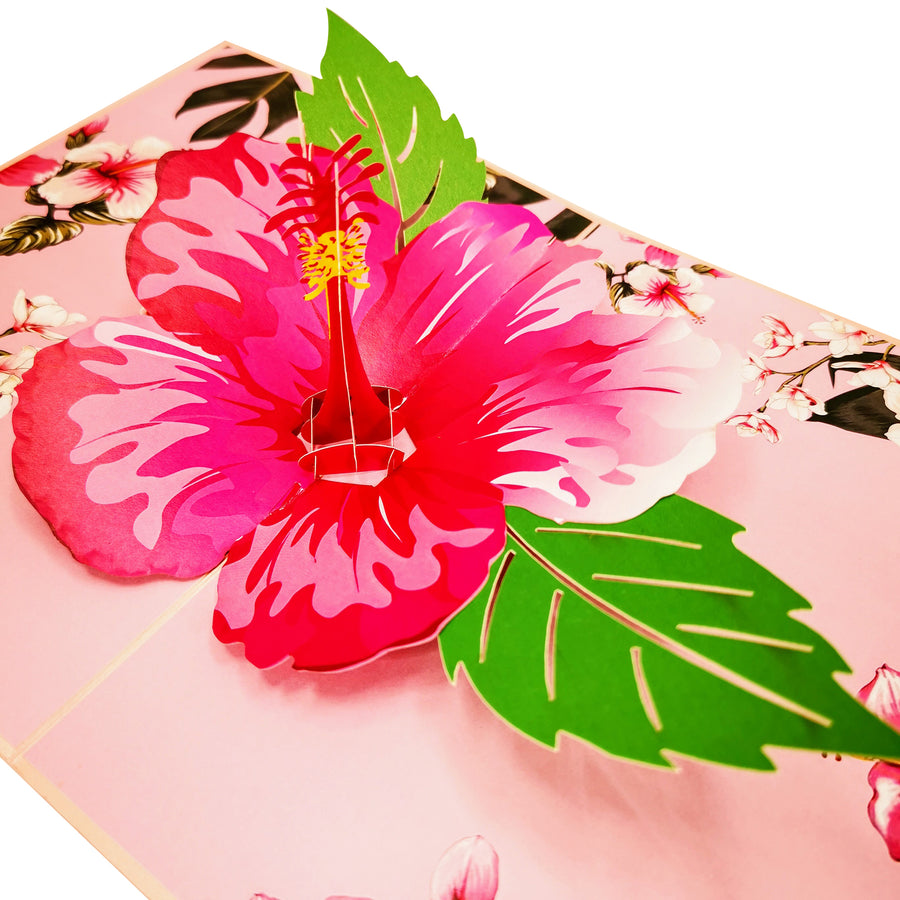 Hibiscus Bloom 3D Pop Up Card UK