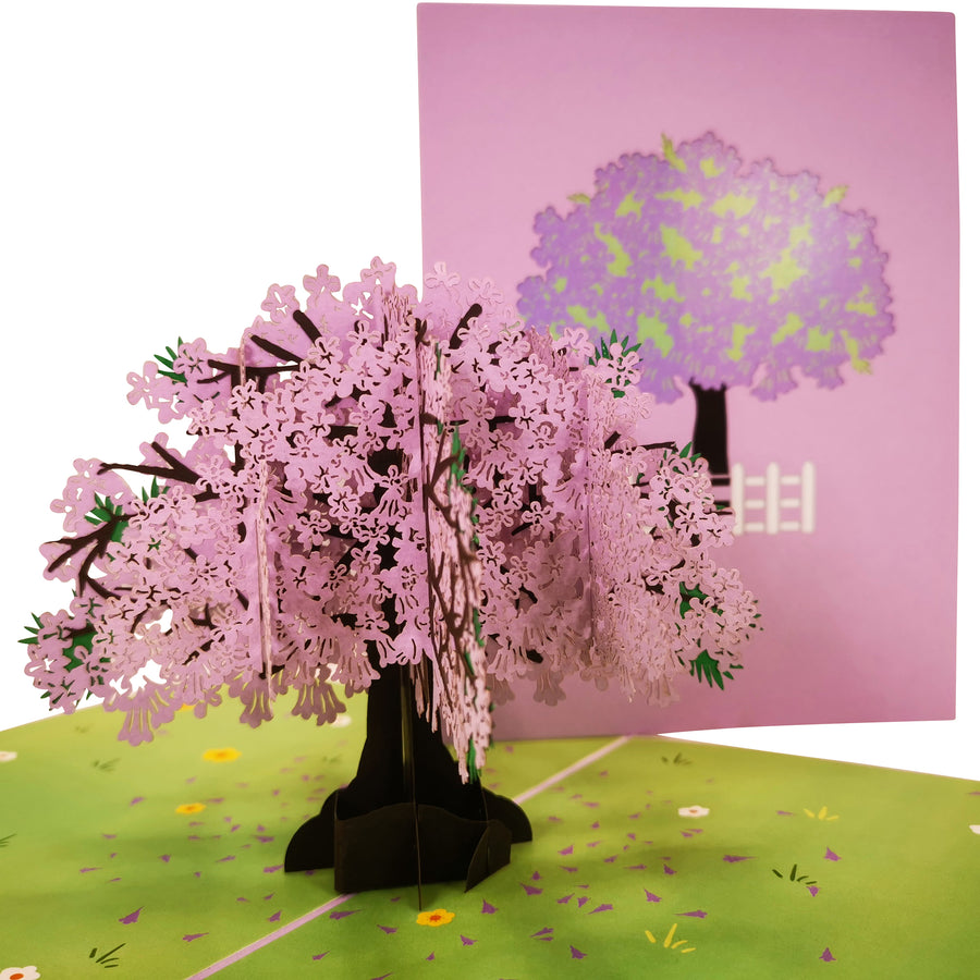 Pastel Jacaranda Tree 3D Pop Up Card UK