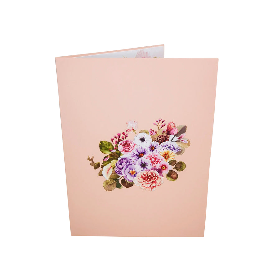 Butterfly Mixed Flower Basket 3D Pop Up Card UK