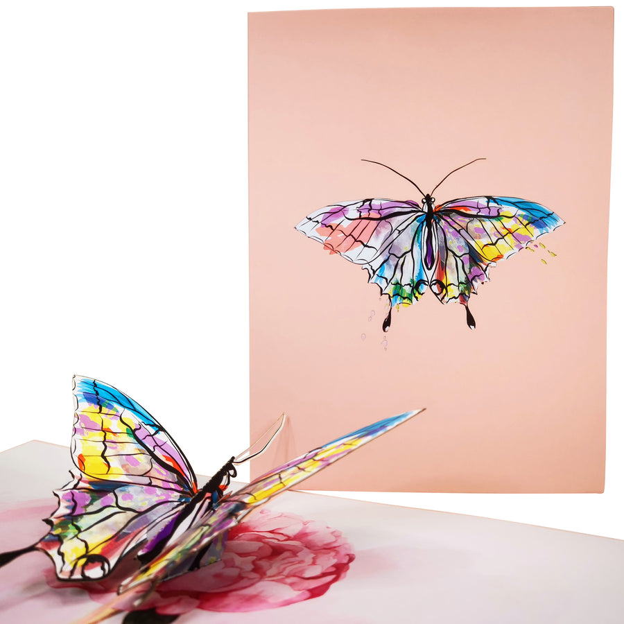 Watercolour Butterfly 3D Pop Up Card UK