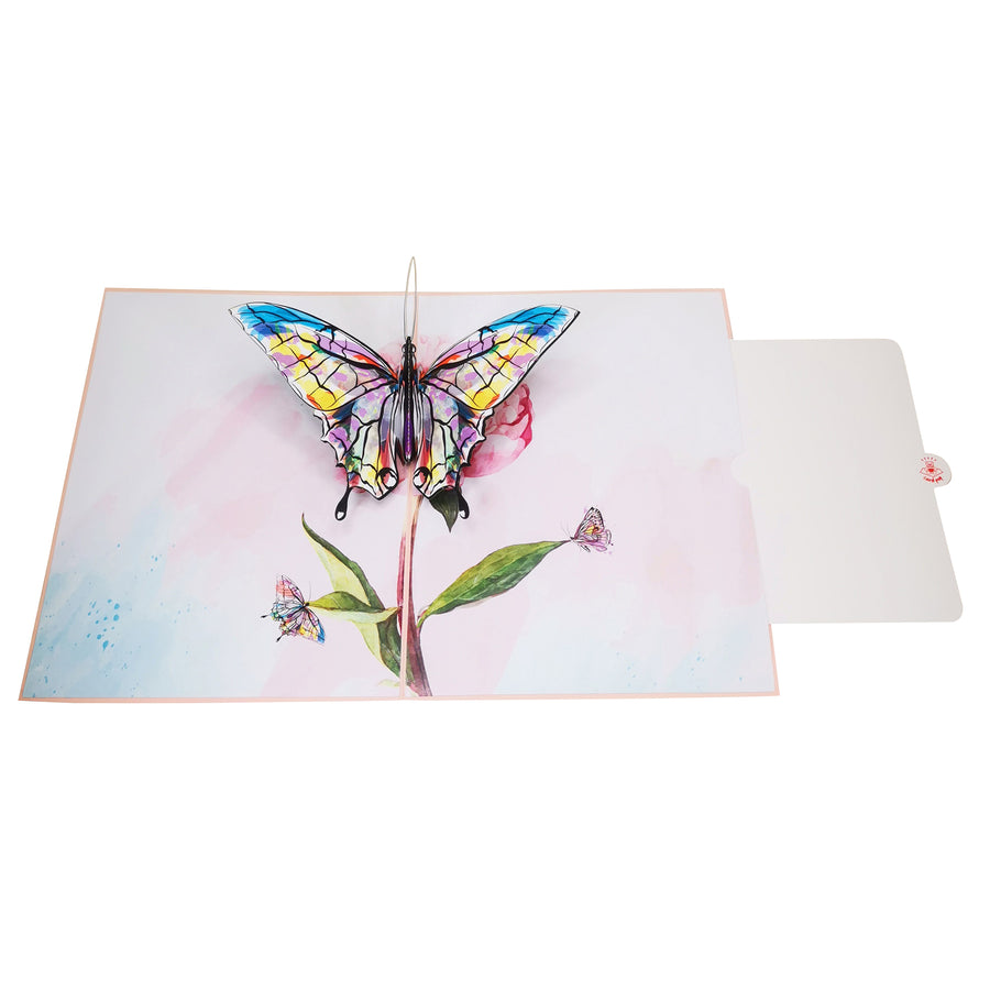 Watercolour Butterfly 3D Pop Up Card UK