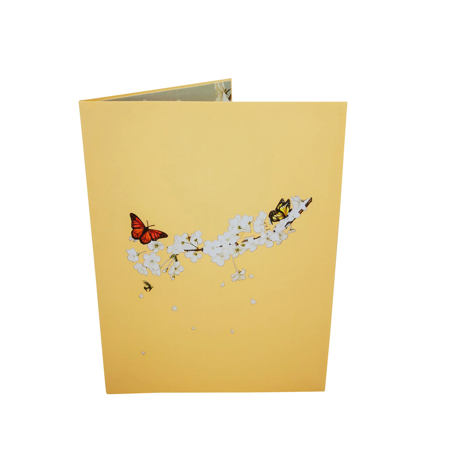 Butterfly On Spring Blossom 3D Pop Up Card UK
