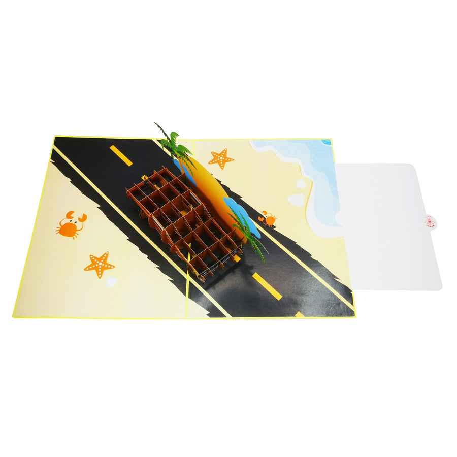 Coupe Car Sunset Cruising Pop-Up Card