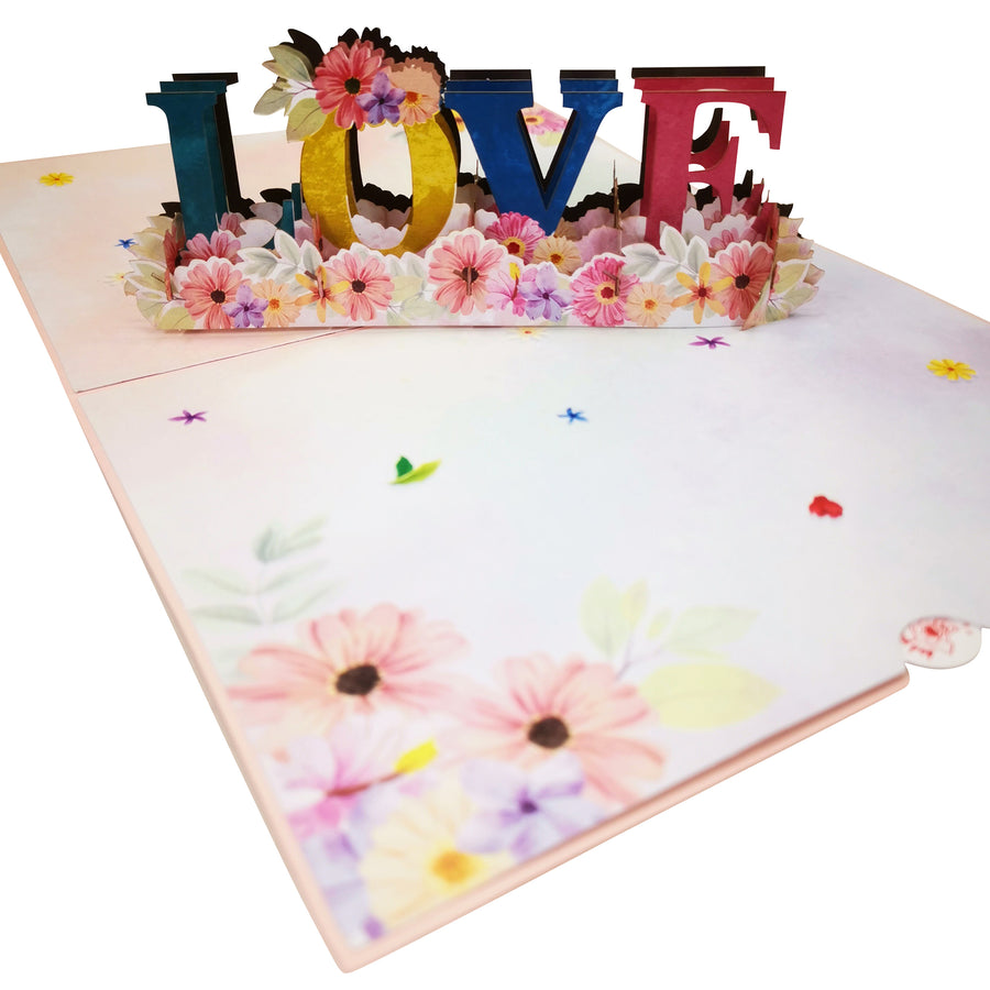 "Love" 3D Pop Up Card UK