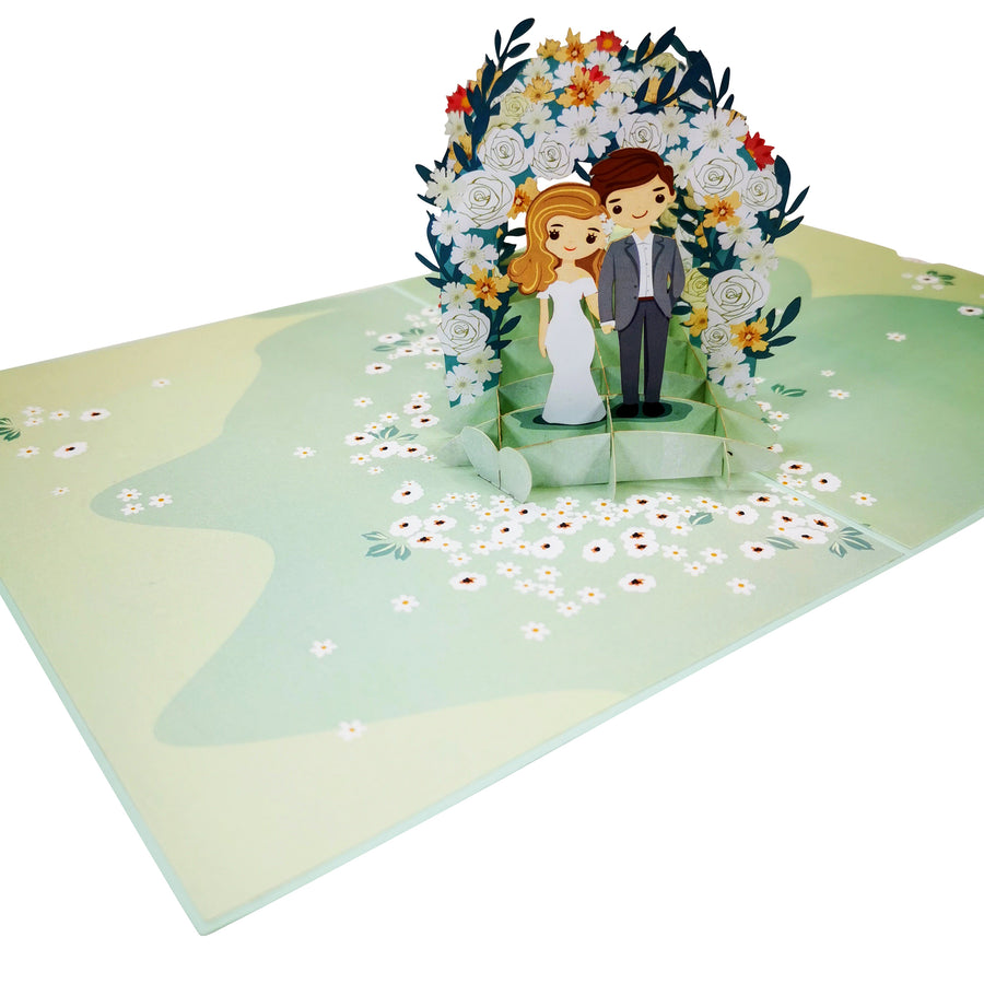 Wedding Flower Arch 3D Pop Up Card UK