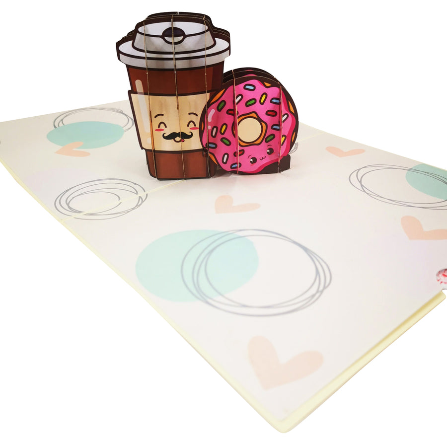 Coffee & Donuts 3D Pop Up Card UK
