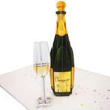 Champagne & Flute 3D Pop Up Card UK