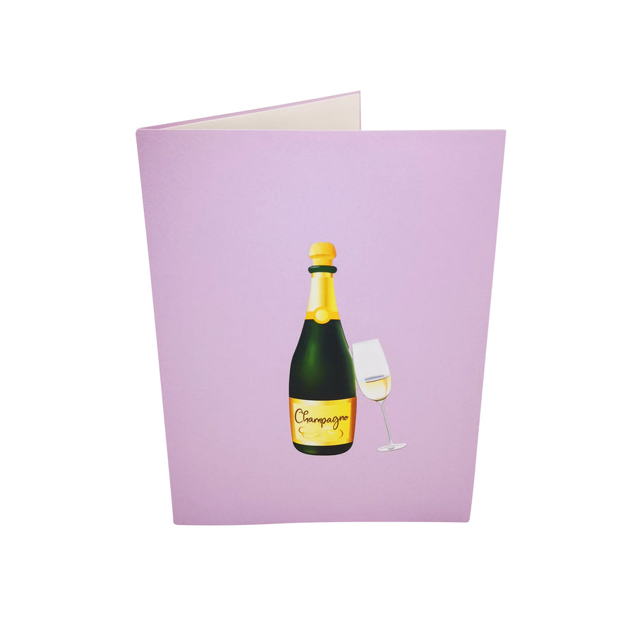Champagne & Flute 3D Pop Up Card UK