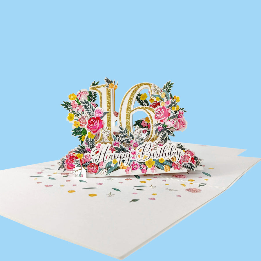 Sweet Sixteenth Birthday 3D Pop-Up Card UK