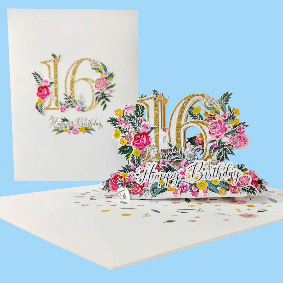 Sweet Sixteenth Birthday 3D Pop-Up Card UK
